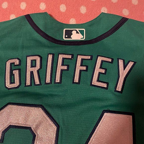 Ken Griffey Jr Baseball Jersey 24# Seattle Mariners Jersey Nike MLB Green - Picture 9 of 10